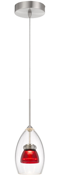 Cal Lighting UP-128-CL-REDCL LED Mini Pendant, Red Clear