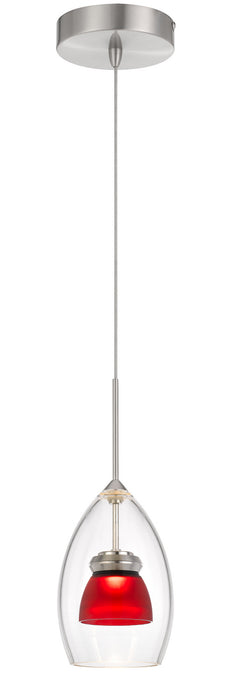 Cal Lighting UP-128-CL-REDFR LED Mini Pendant, Frosted Red