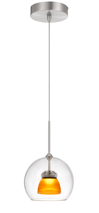 Cal Lighting UP-335-CL-AMBFR LED Mini Pendant, Frosted Yellow
