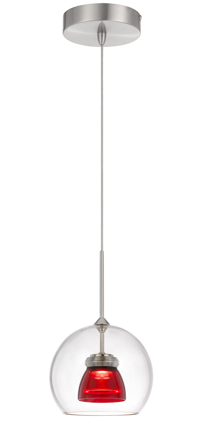 Cal Lighting UP-335-CL-REDCL LED Mini Pendant, Red Clear