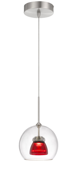 Cal Lighting UP-335-CL-REDCL LED Mini Pendant, Red Clear
