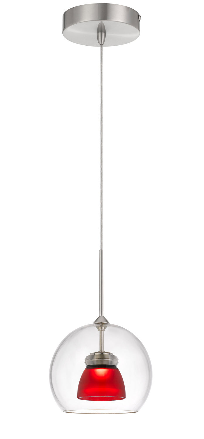 Cal Lighting UP-335-CL-REDFR LED Mini Pendant, Frosted Red