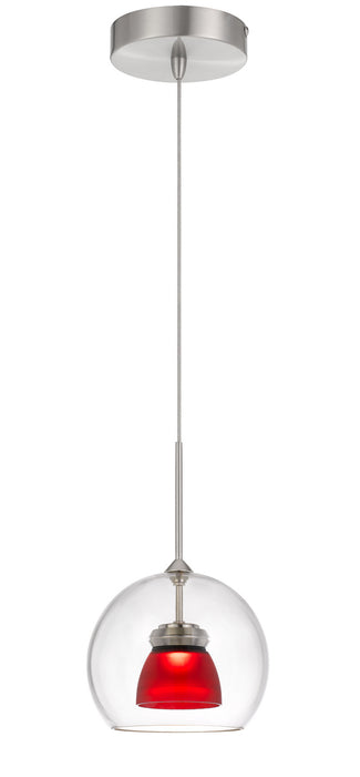 Cal Lighting UP-335-CL-REDFR LED Mini Pendant, Frosted Red