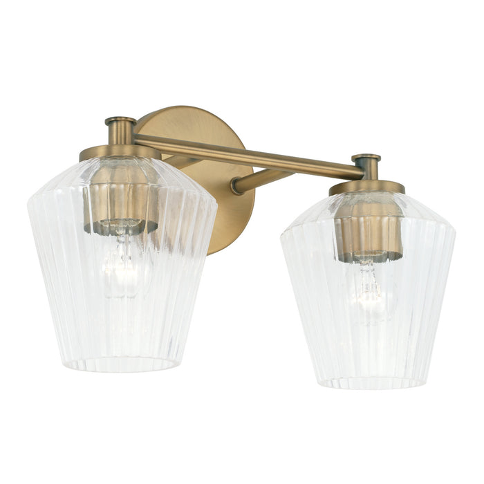 Capital Lighting 141421AD-507 Two Light Vanity, Aged Brass