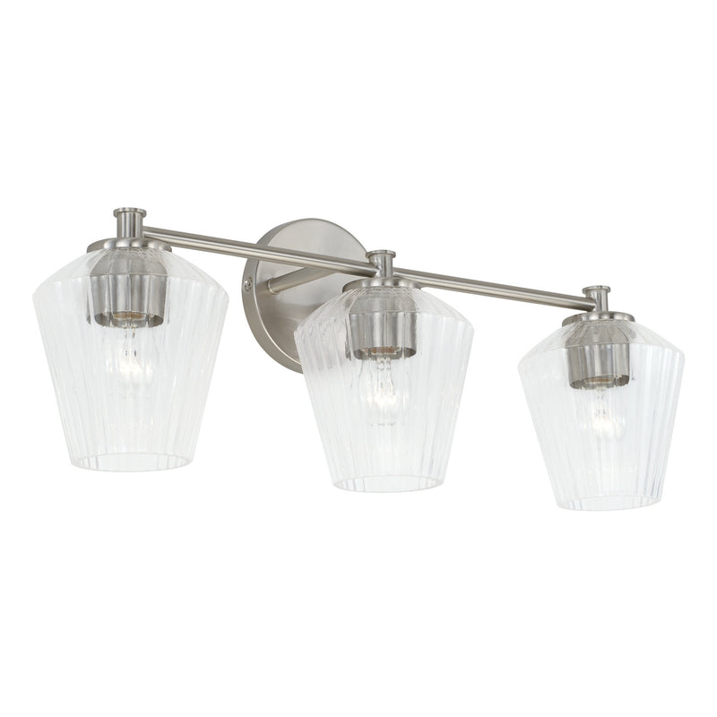 Capital Lighting 141431BN-507 Three Light Vanity, Brushed Nickel