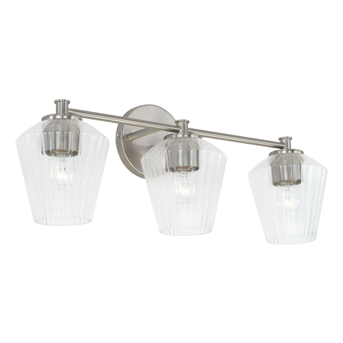 Capital Lighting 141431BN-507 Three Light Vanity, Brushed Nickel