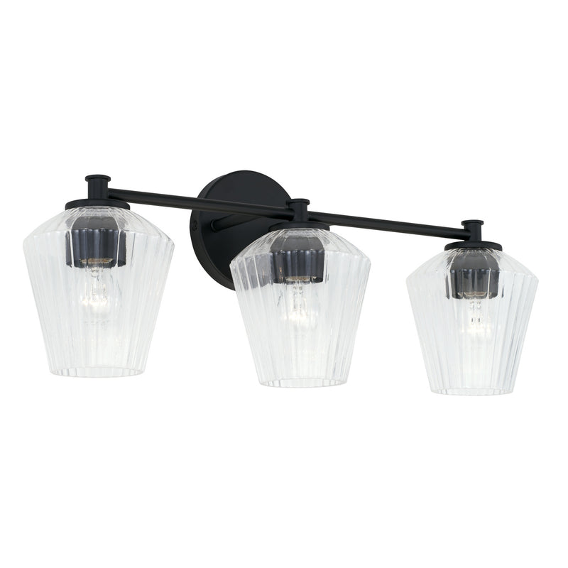 Capital Lighting 141431MB-507 Three Light Vanity, Matte Black