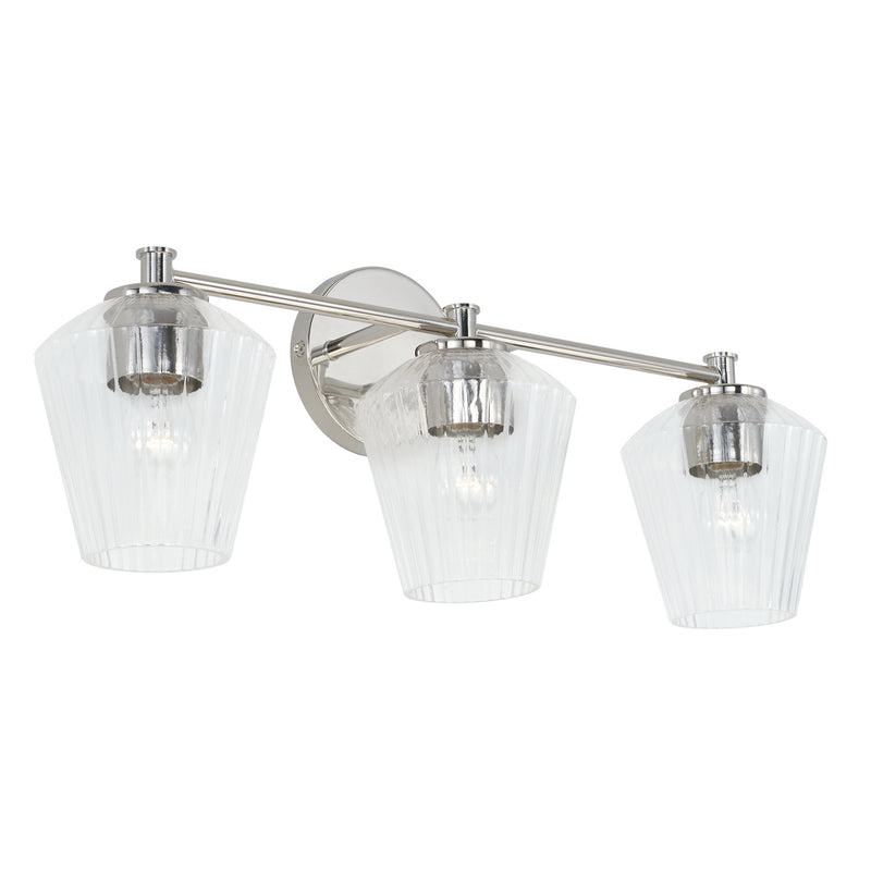 Capital Lighting 141431PN-507 Three Light Vanity, Polished Nickel