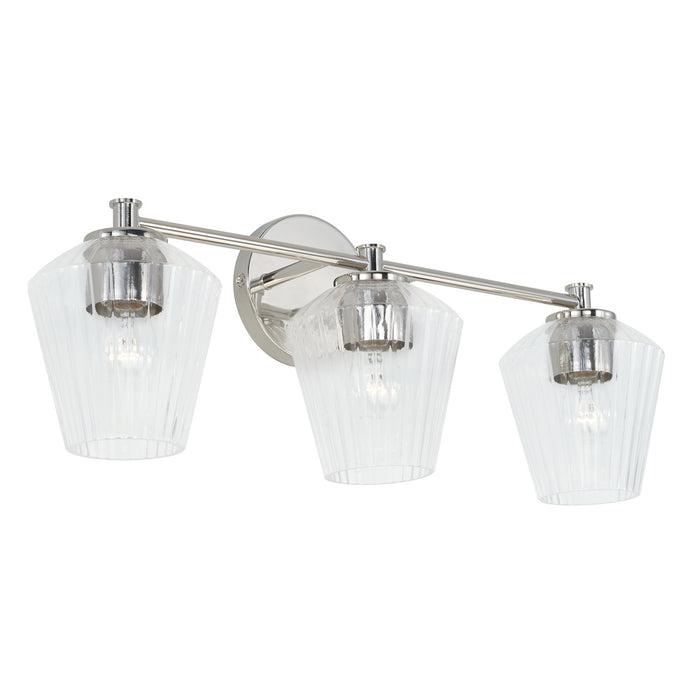 Capital Lighting 141431PN-507 Three Light Vanity, Polished Nickel