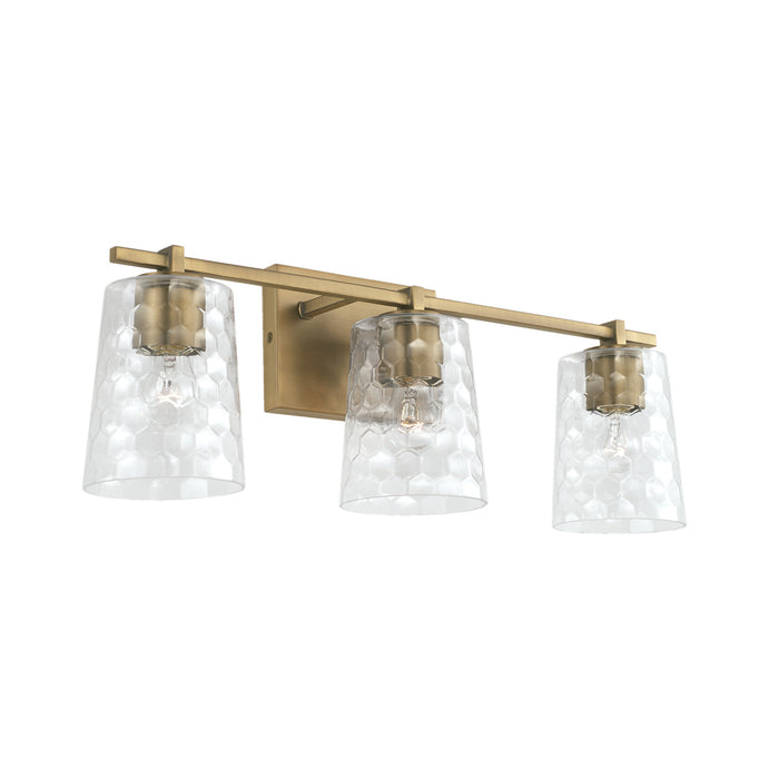 Capital Lighting 143531AD-517 Three Light Vanity, Aged Brass