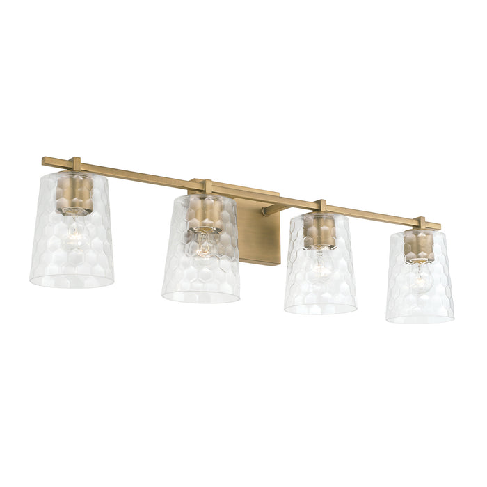 Capital Lighting 143541AD-517 Four Light Vanity, Aged Brass