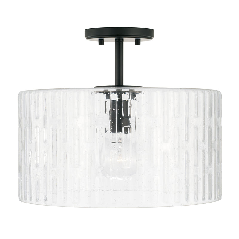 Capital Lighting 241311MB One Light Semi Flush Mount, Matte Black