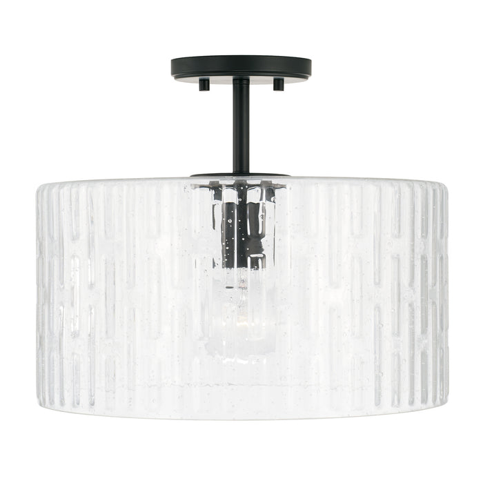 Capital Lighting 241311MB One Light Semi Flush Mount, Matte Black