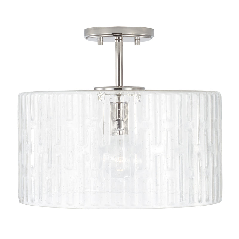 Capital Lighting 241311PN One Light Semi Flush Mount, Polished Nickel