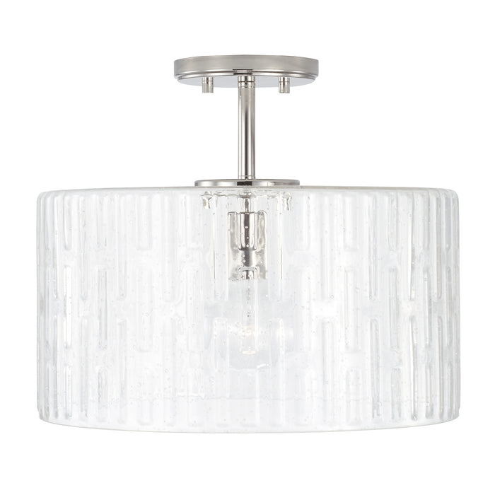 Capital Lighting 241311PN One Light Semi Flush Mount, Polished Nickel