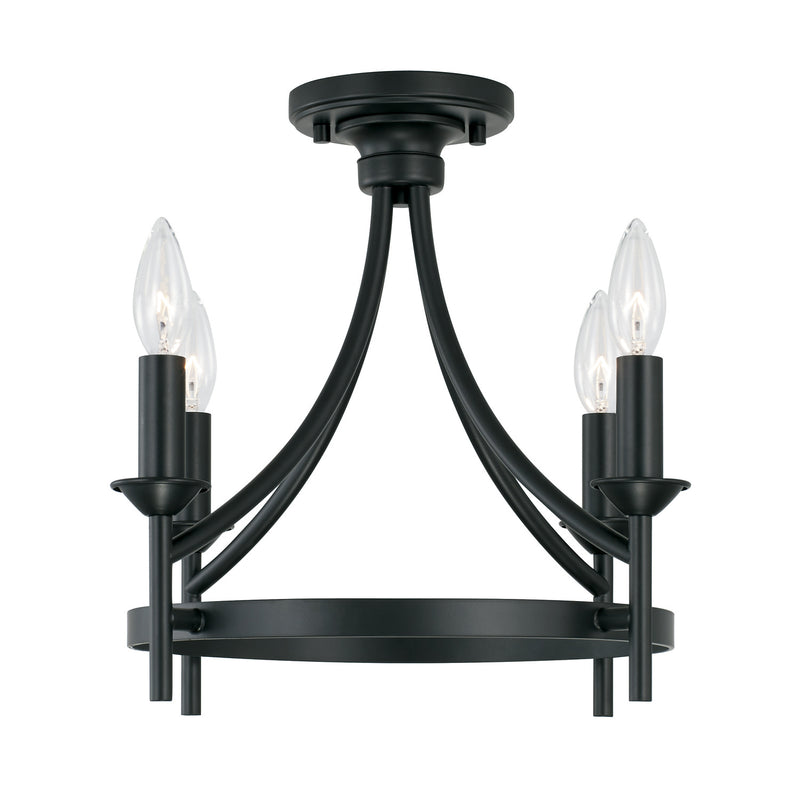 Capital Lighting 242041MB Four Light Semi Flush Mount, Matte Black