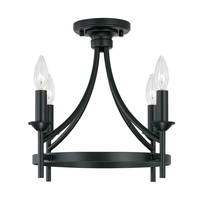 Capital Lighting 242041MB Four Light Semi Flush Mount, Matte Black
