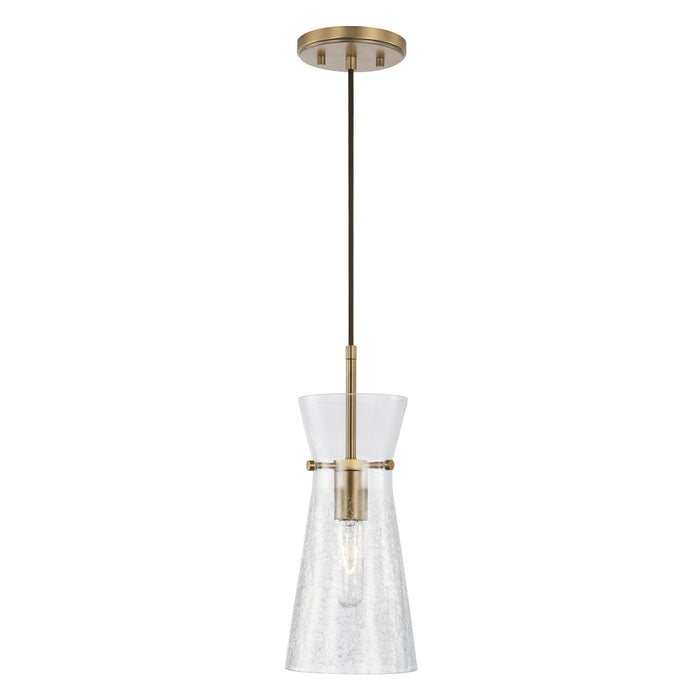 Capital Lighting 342411AD One Light Pendant, Aged Brass
