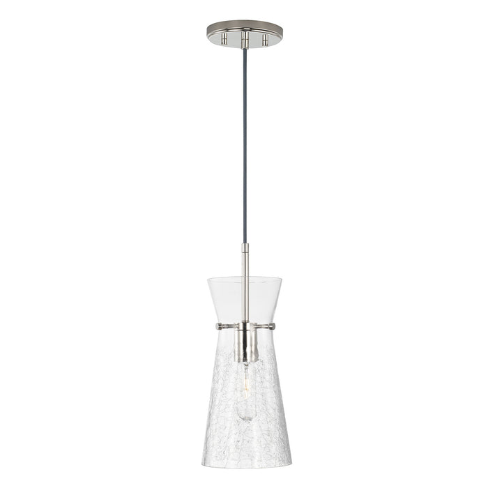 Capital Lighting 342411PN One Light Pendant, Polished Nickel