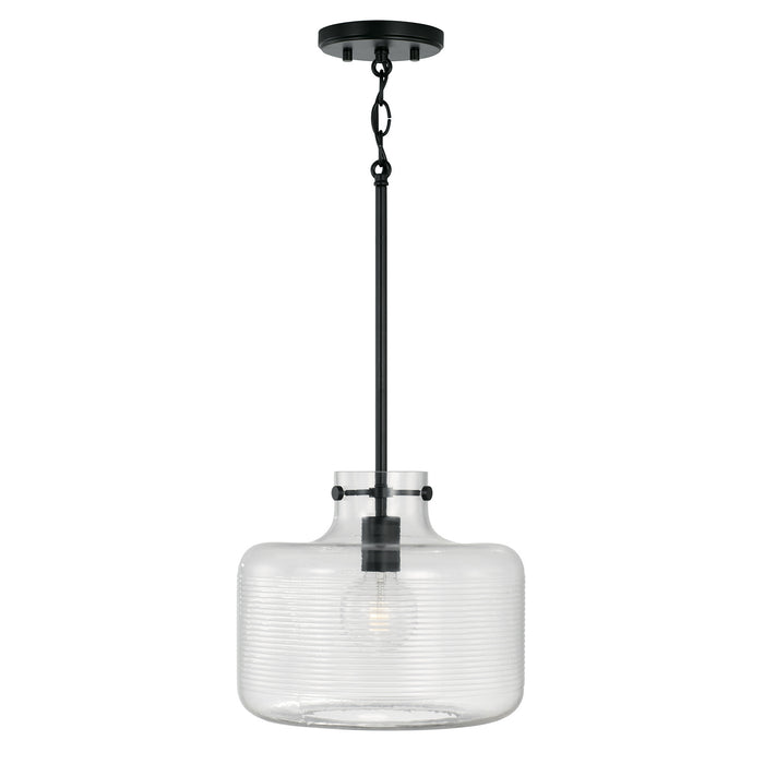 Capital Lighting 342511MB One Light Pendant, Matte Black