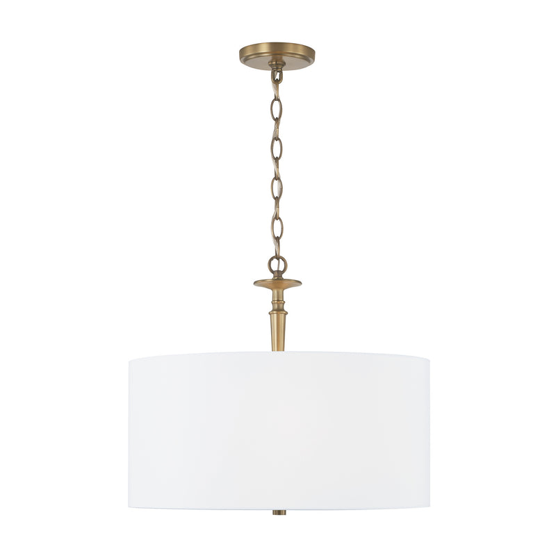 Capital Lighting 342631AD Three Light Pendant, Aged Brass