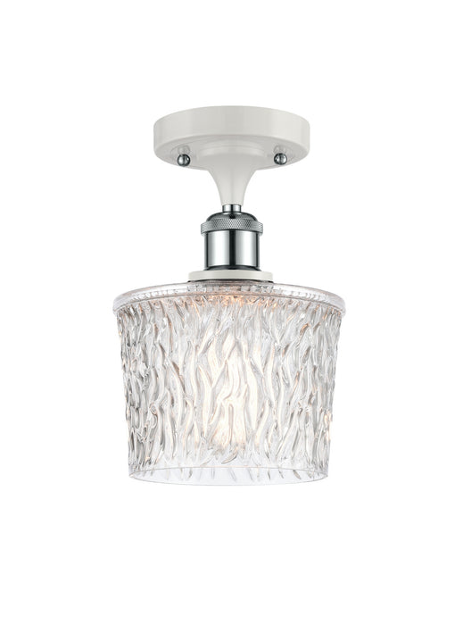 Innovations 516-1C-WPC-G402 One Light Semi-Flush Mount, White Polished Chrome