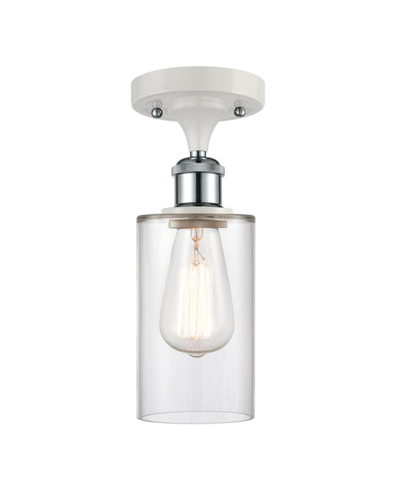 Innovations 516-1C-WPC-G802 One Light Semi-Flush Mount, White Polished Chrome