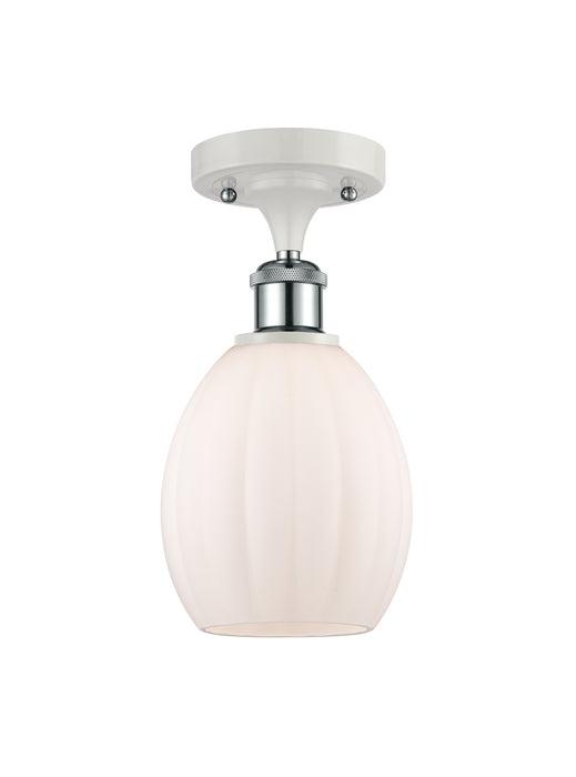 Innovations 516-1C-WPC-G81 One Light Semi-Flush Mount, White Polished Chrome