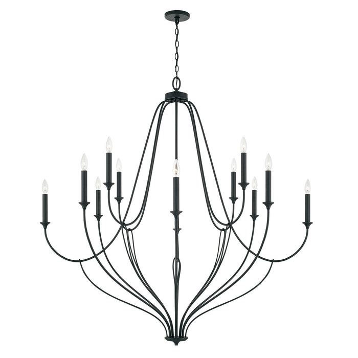 Capital Lighting 441601BI 12 Light Chandelier, Black Iron