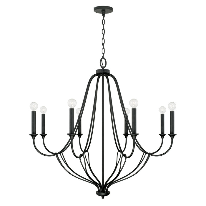 Capital Lighting 441681BI Eight Light Chandelier, Black Iron