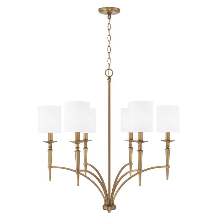 Capital Lighting 442661AD-701 Six Light Chandelier, Aged Brass