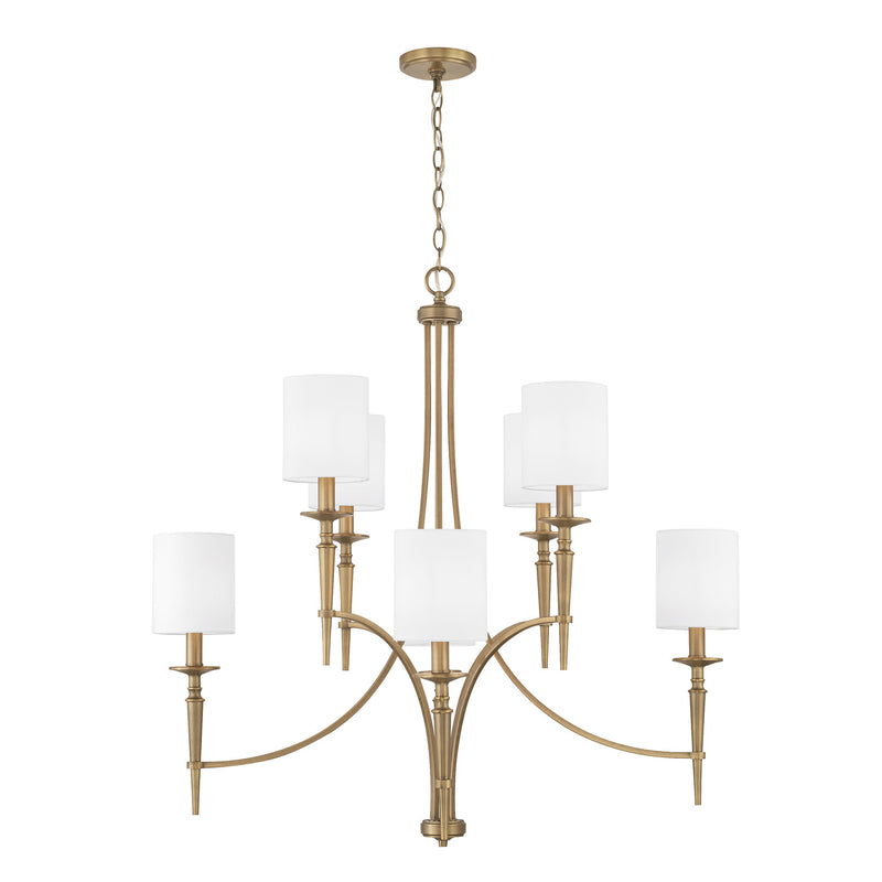 Capital Lighting 442681AD-701 Eight Light Chandelier, Aged Brass