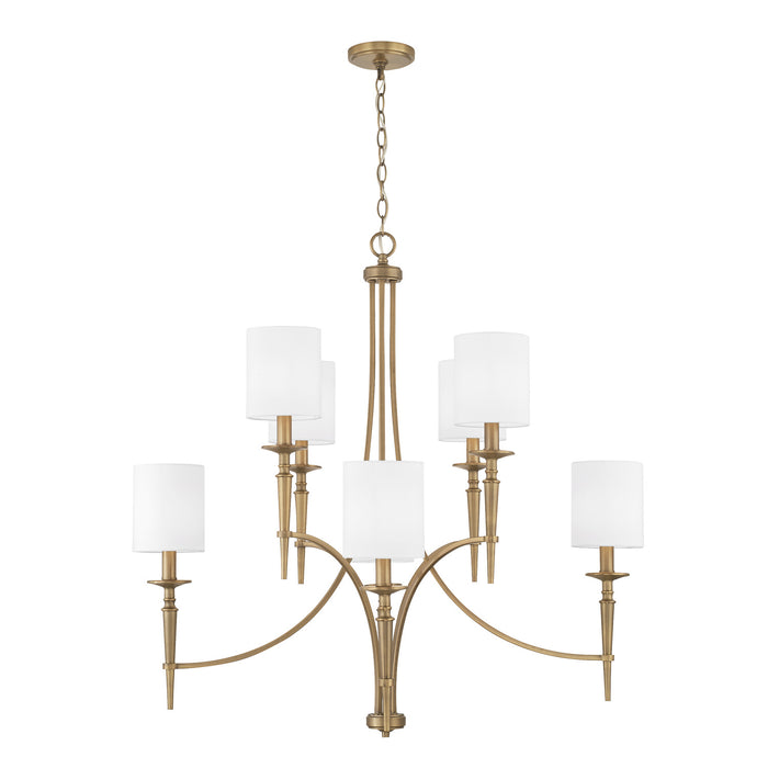 Capital Lighting 442681AD-701 Eight Light Chandelier, Aged Brass