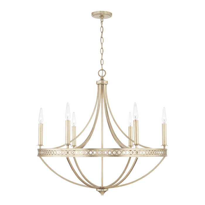 Capital Lighting 443161WG Six Light Chandelier, Winter Gold