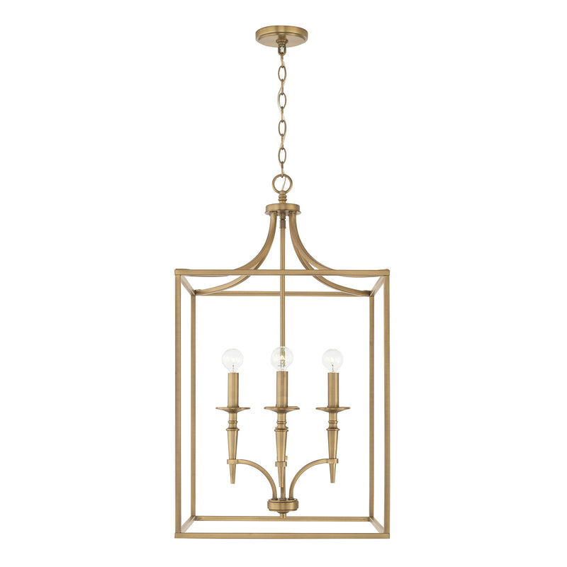Capital Lighting 542641AD Four Light Foyer, Aged Brass