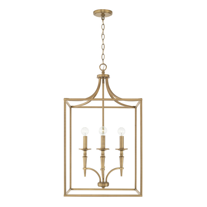 Capital Lighting 542641AD Four Light Foyer, Aged Brass