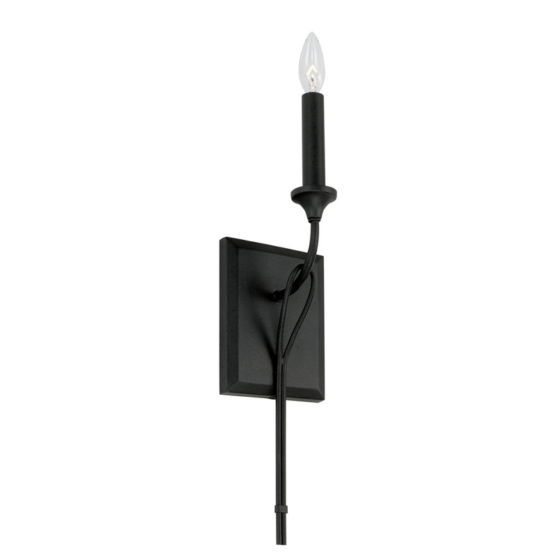 Capital Lighting 641611BI One Light Wall Sconce, Black Iron