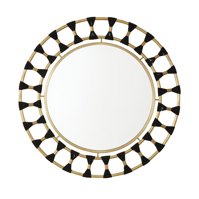 Capital Lighting 741101MM Mirror, Black Rope and Patinaed Brass