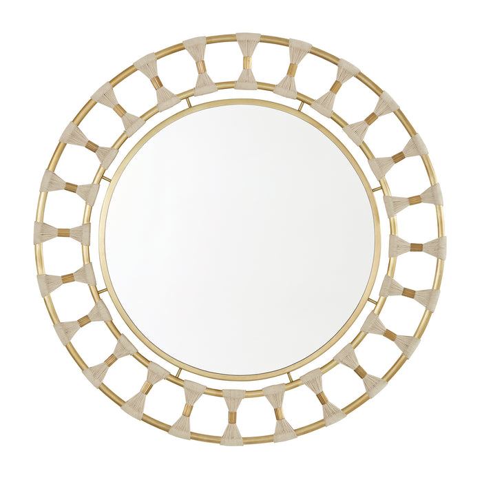 Capital Lighting 741102MM Mirror, Bleached Natural Rope and Patinaed Brass