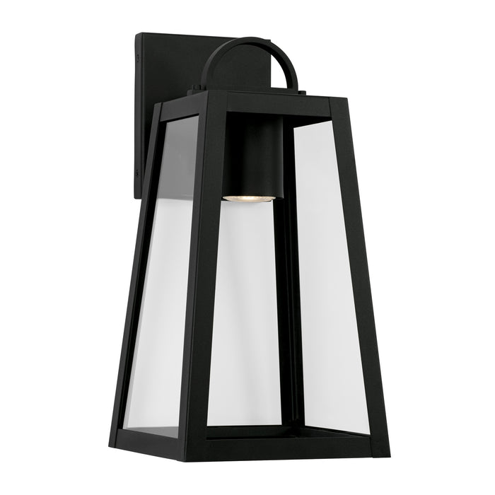 Capital Lighting 943711BK-GL One Light Outdoor Wall Lantern, Black
