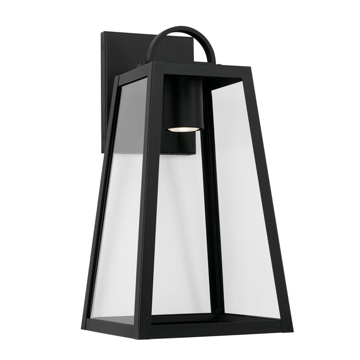 Capital Lighting 943712BK-GL One Light Outdoor Wall Lantern, Black
