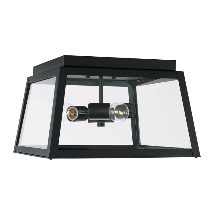 Capital Lighting 943736BK Three Light Outdoor Flush Mount, Black