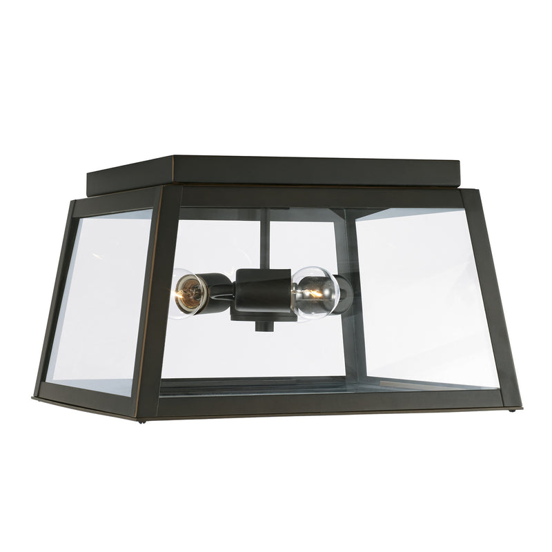 Capital Lighting 943736OZ Three Light Outdoor Flush Mount, Oiled Bronze
