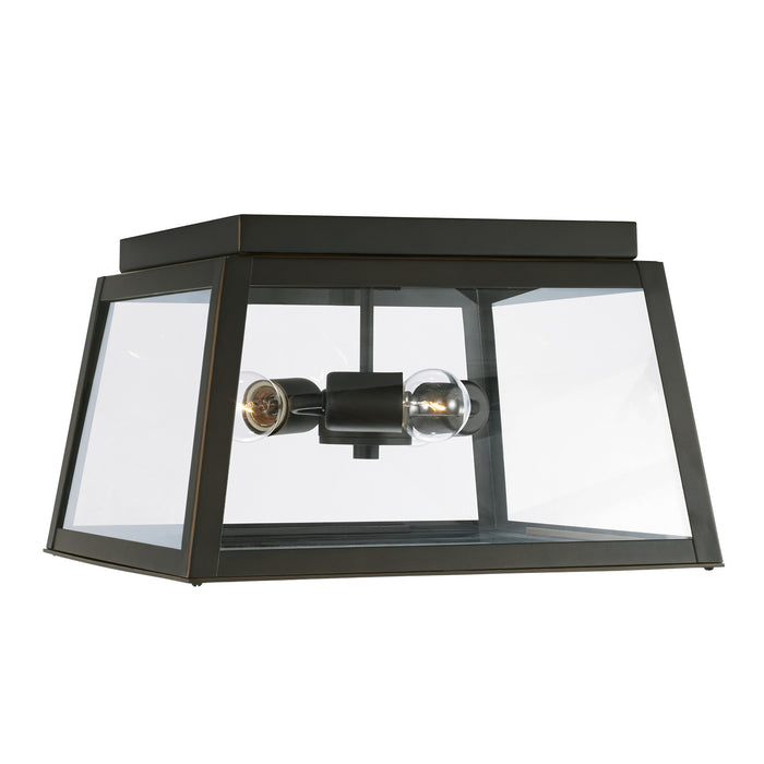 Capital Lighting 943736OZ Three Light Outdoor Flush Mount, Oiled Bronze