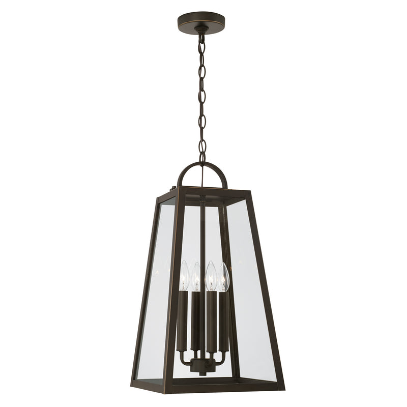 Capital Lighting 943744OZ Four Light Outdoor Hanging Lantern, Oiled Bronze
