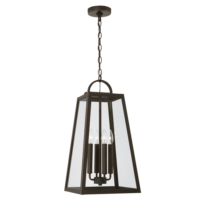 Capital Lighting 943744OZ Four Light Outdoor Hanging Lantern, Oiled Bronze