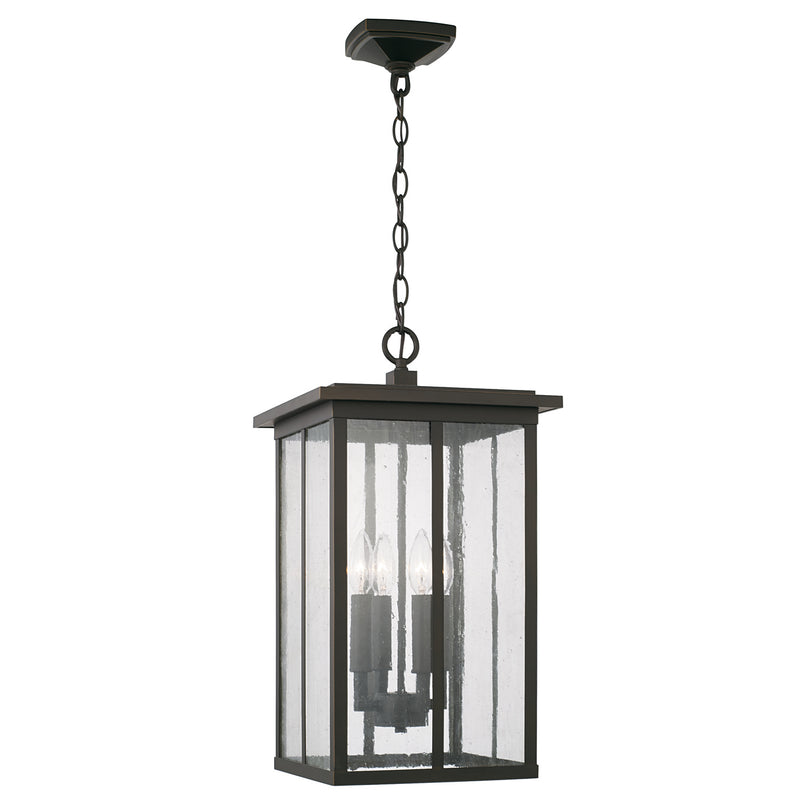 Capital Lighting 943844OZ Four Light Outdoor Hanging Lantern, Oiled Bronze