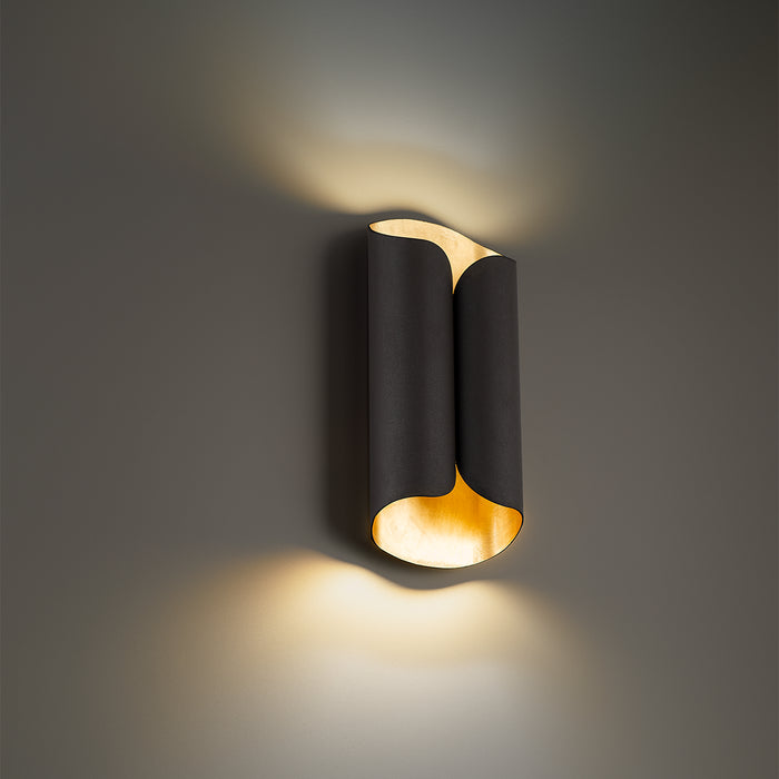 Modern Forms WS-42114-BZ/GL LED Wall Sconce, Bronze & Gold Leaf