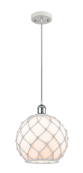 Innovations 516-1P-WPC-G121-10RW-LED LED Mini Pendant, White Polished Chrome