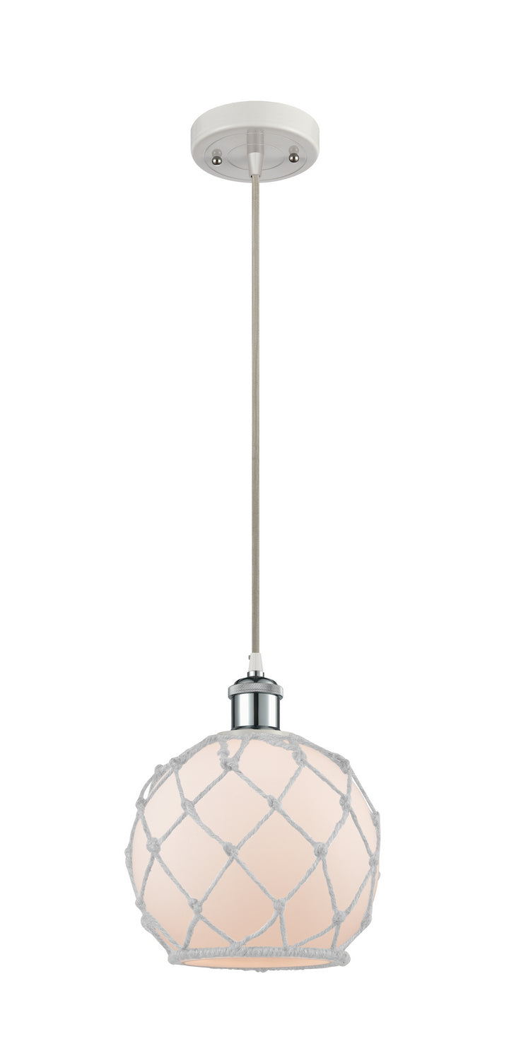Innovations 516-1P-WPC-G121-8RW One Light Mini Pendant, White Polished Chrome